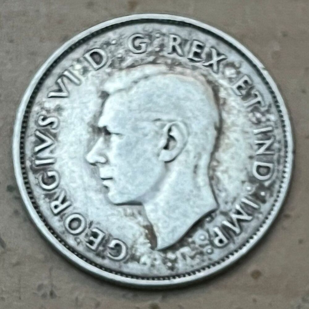 1942 Canada 50 Cents Silver Coin King George VI 80% Silver KM#36